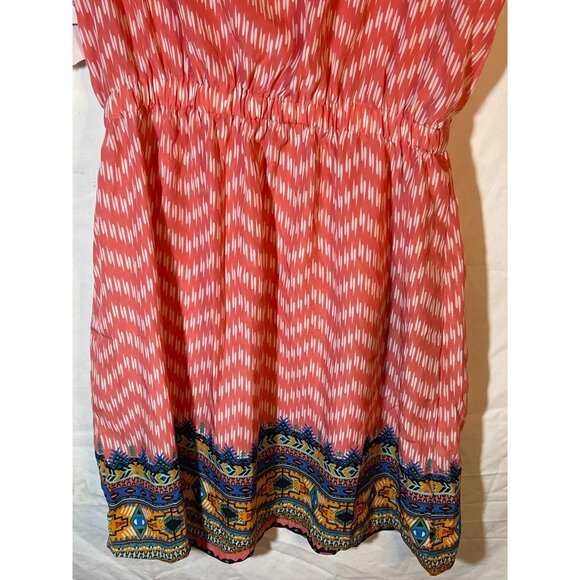 Feathers pink white with green orange blue red design at bottom large READ NEW - Picture 11 of 12